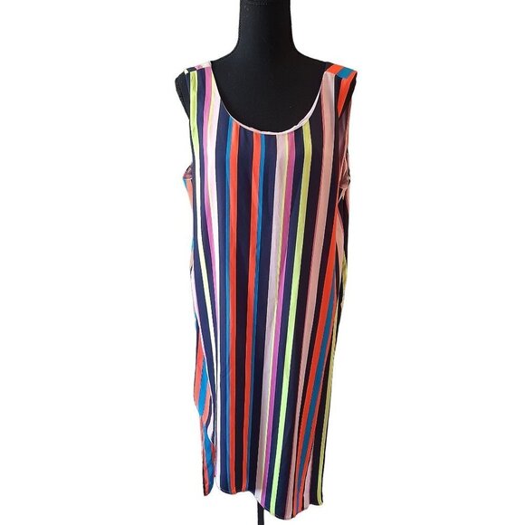 Project Runaway Multi-Colored Striped High Low Maxi Dress Size XL Casual Boho - Picture 1 of 9